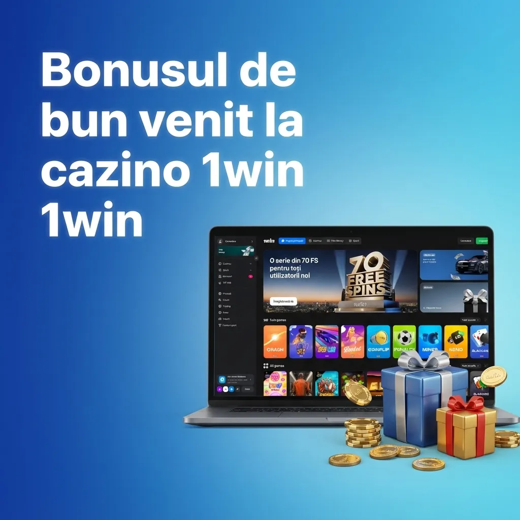 Banner 1win cazino: bonus de bun venit 100% până la 9.000 MDL și 70 rotiri gratuite pentru jucători din Moldova