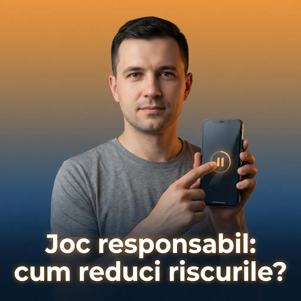 Ilustrație despre joc responsabil la casino, cu jucător stabilind buget și citind recomandări de siguranță
